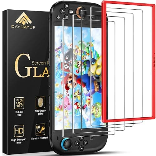 daydayup 4 Stücke Panzerglas für Nintendo Switch 2 Model 2025, Schutzfolie Folie schutzglas Displayschutzfolie für Nintendo Switch 2, Anti Kratzer, Bläschenfrei, HD Clear, 9H Härt, Switch Skin - Image 1