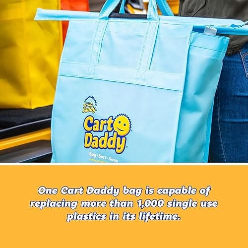 Scrub Daddy Cart Daddy - Trolley Bags for Shopping Trolley, Pack of 3 Shopping Carriers, Replace Carrier Bags with Heavy Duty Reusable, Foldable Fabric Organisers for Groceries & Food, Washable thumbnail 2