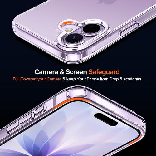 ivoler Clair Coque pour iPhone 17, avec 2 Pièces Verre Trempé, Anti-Jaunissement Protection Militaire Étui de Mince Bumper Housse - Transparente thumbnail 6