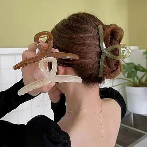 Big Hair Claw Clips - Butterfly Hair Accessories for Women and Girls with Long, Thick Hair - Large 5.1 Jelly Clips, 4 Pcs, Mother's Day Gifts thumbnail 2
