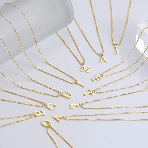 Foxgirl Gold Initial Necklaces for Women, Dainty Gold Letter Necklace Tiny A-Z Pendant Choker Necklace Trendy Cute Personalized Monogram Name Necklace Gold Jewelry Necklace for Women Gift - Gold - T thumbnail 8