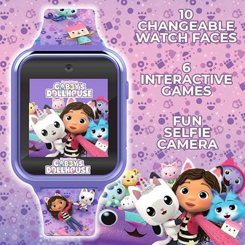 Accutime Kids Gabby's Doll House Purple Educational Touchscreen Smart Watch Toy for Girls, Boys, Toddlers - Selfie Cam, Learning Games, Alarm, Calculator, Pedometer & More (Model: GAB4007AZ) thumbnail 4