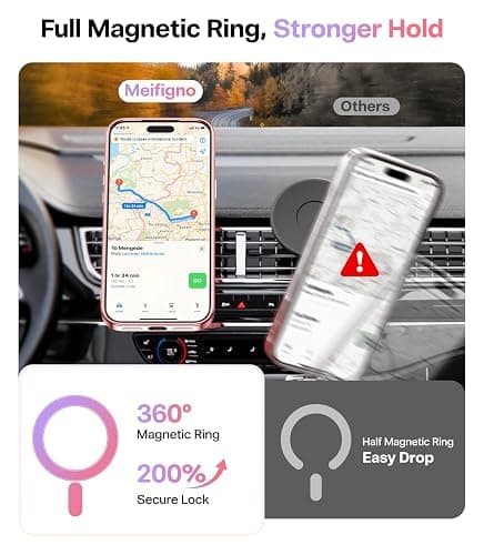 Meifigno Designed for iPhone 17 Pro Max Case 6.9", [Glitter Card & Wrist Strap] [Compatible with MagSafe] [2X HD Screen Protectors] Surround Raised Lens Protection for 17 ProMax Phone Case, Rose Gold thumbnail 5