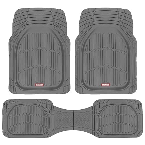 Motor Trend FlexTough Floor Mats for Cars, Gray Deep Dish All-Weather Mats, Waterproof Trim-To Fit Automotive Floor Mats for Trucks SUV, Universal Liner Car Accessories - Image 1