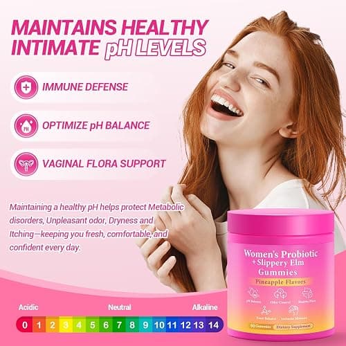 BURMINY Her Juicy Feminine Probiotics Gummies, Premium Feminine Balance Probiotics with Slippery Elm for Women's pH Balance and Freshness – Support Daily Wellness & Comfort 60 Pineapple Gummies thumbnail 7