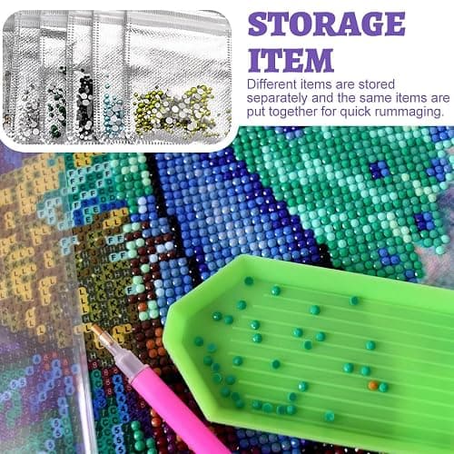 200 PCS Diamond Painting Beads Storage Bags – Reusable Small Ziplock Lock Pouches for Diamond Art Storage, Diamond Painting Beads Storage, Craft Supplies Storage Accessories, Gem Organizer thumbnail 4