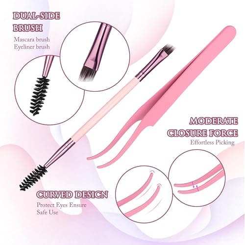 YIDUO Clusters Lashes Kit False Eyelashes Extensions 40D+60D+80D+100D Volume D Curl Wispy Individuals Fake Eyelash, 308Pcs All-in-1 Pack with Glue |Tweezers |Removers |Eyelash & Eyebrow Brush thumbnail 8