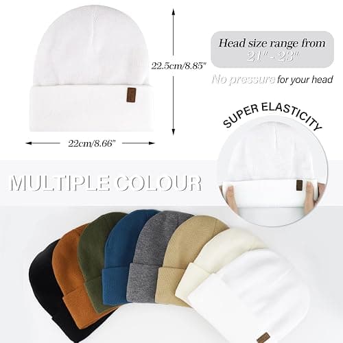 Womens Winter Warm Satin Lined Knit Beanie Hat Slouchy Skull Caps Silk Lining Ski Hats for Women Men thumbnail 4