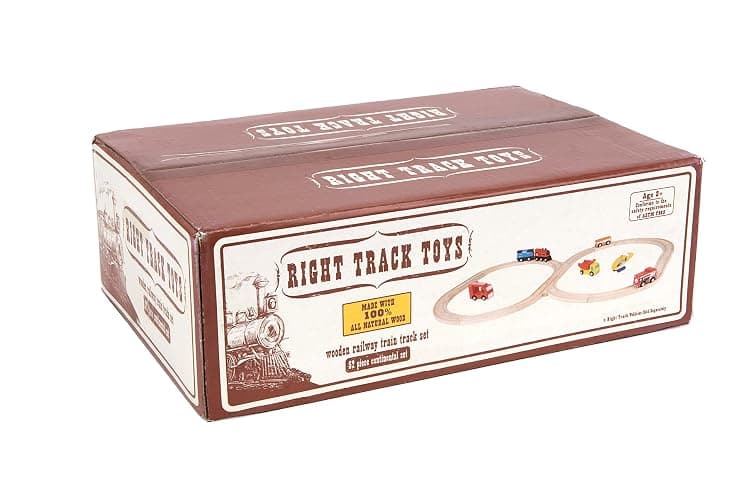 Wooden Train Track 52 Piece Set-18 Feet Of Track Expansion - 5 Distinct Pieces - 100% Compatible with All Major Brands Including Thomas Wooden Railway System: Screen Free Christmas Gift For Toddlers thumbnail 8