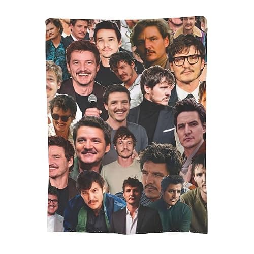 Pedro Pascal Fotocollage, weiche und bequeme, warme Fleecedecke für Sofa, Büro, Bett, Auto, Camping, Couch, gemütliche Plüsch-Überwurfdecken, Stranddecken (101,6 x 127 cm) thumbnail 4