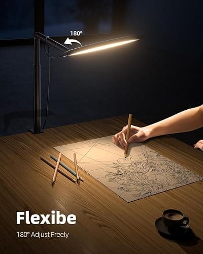 Weilisi 10.2" Desk Ring Light with Stand for Video Call, Ring Light for Desk with Clamp, 360° Rotate & Flexible Height Desk Light, Adjust Arm Desk Lamp for Home Office, Podcast, Gaming, Recording thumbnail 4