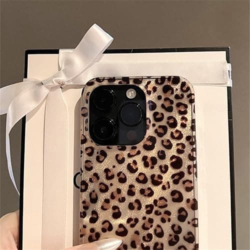 Reownest Compatible with iPhone 12/12 Pro Case, Cute Cheetah Leopard Print Pattern Retro Aesthetics Design, Soft Glitter Shiny TPU Shockproof Protective Bumper Phone Cover - Gold thumbnail 4