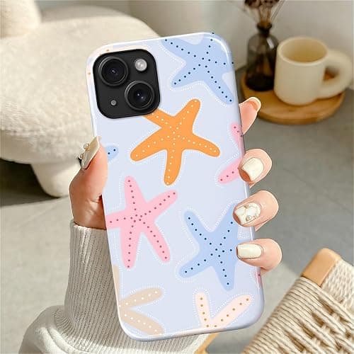 COTAIL Case Designed for iPhone 13 14, Hybrid 2-Layer Case, Military-Grade Protection Durable Shockproof Anti-Scratch Phone Case, Colorful Starfish thumbnail 2
