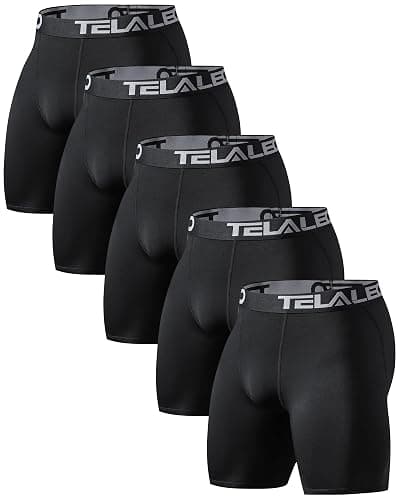 TELALEO 6 or 5 Pack Compression Shorts for Men Spandex Sport Shorts Athletic Workout Running Performance Baselayer Underwear - Image 1