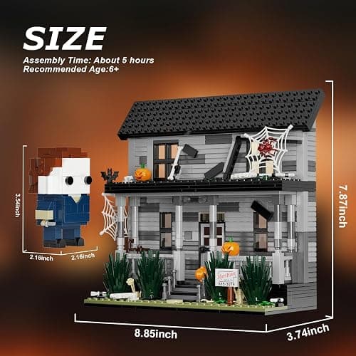 Horror Movie Halloween- Figure & House Building Blocks Kits, Collectible Decoration Building Toy, Present for Friends and Fans, Creative Stable Collectible Building Toy(586 Pieces) thumbnail 2