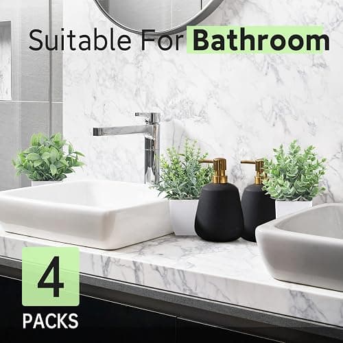 Der Rose 4 Pack Fake Plants Mini Artificial Greenery Potted Plants for Home Decor Indoor Office Table Room Farmhouse Bathroom Decor thumbnail 5