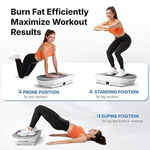 MERACH Vibration Plate Exercise Machine, Curved Vibration Plate for Lymphatic Drainage Weight Loss, Vibrating Plate with Real-Time Calorie Tracking on LED Display, Workout Equipment for Home Women Men thumbnail 4