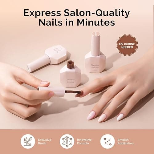 MelodySusie Nude Brown Gel Nail Polish Set - 6 Colors Milky Beige Neutral Pink Soak Off UV LED Gel Polish Gift for Women Nail Art Manicure Salon DIY Nail Design Decoration at Home thumbnail 7