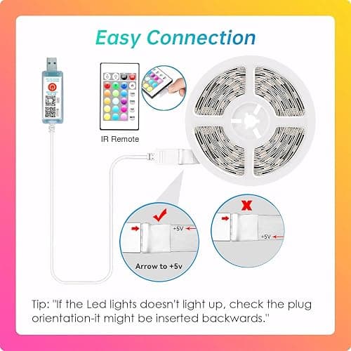 CHARKEE LED Lights 100ft USB-Powered, Music Sync RGB LED Strip Lights for Bedroom/TV Backlight/Gaming Lighting, Color Changing Bluetooth Led Lights IR Remote&App Control thumbnail 2