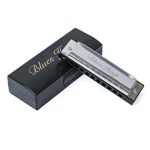 REGIUX Blues Harp Diatonic Harmonica, 10-Hole Key of C, Beginner Harmonica for Students & Adults, with Protective Case - Image 1