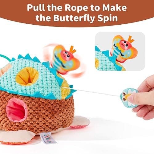 Jollybaby Montessori Sensory Hedgehog Toys for Baby 6-12-24-36 Months | Soft Plush Stuffed Pull Carrots Toy with Rattle & Crinkle, Preschool Education Learning Toy for 1 Year Old Birthday Gifts thumbnail 7