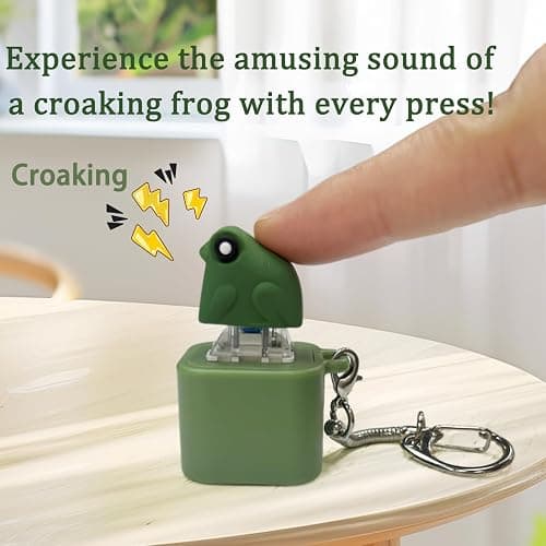 Frog Croaking Fidget Toy,Adults Keyboard Clicker Frog Fidget Toys-Fun Rechargeable Keychain with Colorful Lights, Stress Reliever for Anxiety & Sensory Fun (Frog Croaking) thumbnail 3