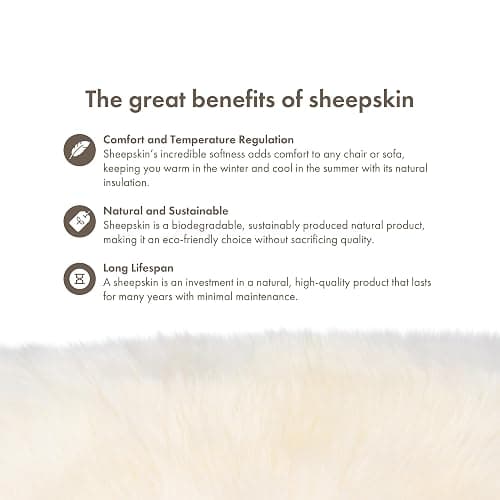 Nordic Sheep Sheepskin Seat Pads 40x40 cm | New Zealand Long-Hair Fluffy Pillow & Fluffy Cushion | Ideal as Sheepskin Seat Pads for Chair, Sofa or Bed | Color: White thumbnail 4