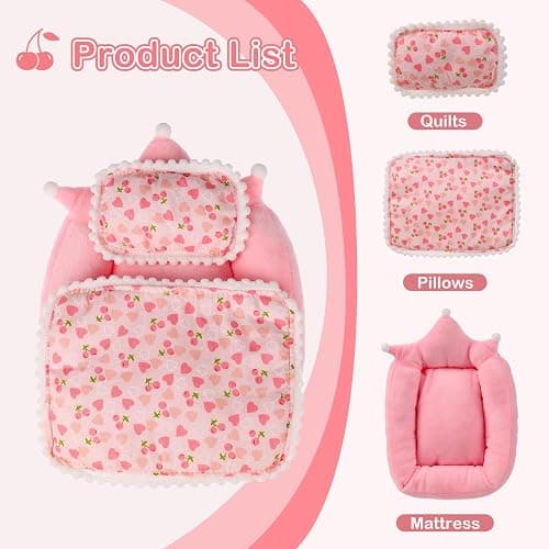 17cm La Booooo Booooo Doll Beds, La Booooo Booooo Furniture, Cherry Pattern Compatible with La Booooo Booooo Dolls thumbnail 5