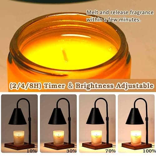 Modern Candle Warmer Lamp with Timer, Dimmable Candle Lamp Warmer, Men Women Christmas Birthday Gifts, Black Candle Warmer, Adjustable Candle Light Warmer, Cozy Living Room Bedroom Home Decor thumbnail 3