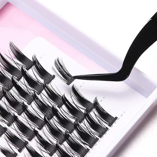 DSLONG Manga Lashes Natural Look Individual Lash Wispy Silky Anime Eyelashes Cluster Japanese Cosplay False Eyelashes Reusable, Look Like Extensions DIY At Home thumbnail 4