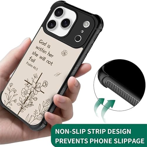 Deaorew for iPhone 17 Pro Case | Compatible with MagSafe | Classic Slim Cover Design | Biblical Floral Cross thumbnail 4
