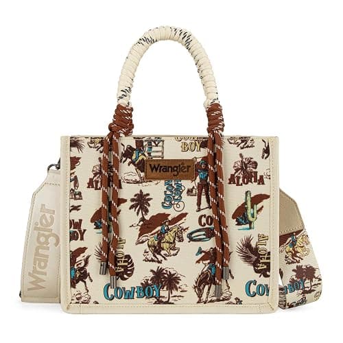 Montana West Wrangler Tote Bag Western Satchel Bags for Women with Braided Rope Handles thumbnail 6