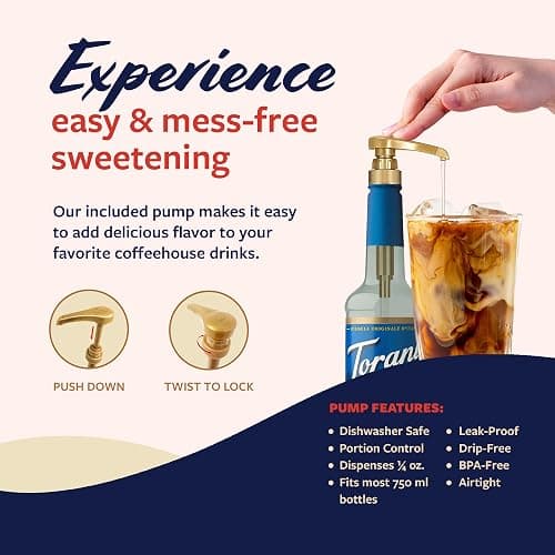 Torani Sugar Free Coffee Syrup, Coconut Flavored Syrup for Drinks, Zero Calorie, Pump Included, 25.4 Fl Oz thumbnail 4