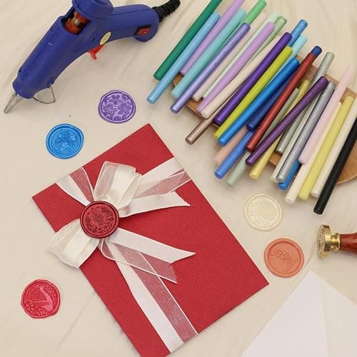 100 Pcs Sealing Wax Sticks for Wax Seal Stamp, Assorted Color SealingWax Glue Gun Wax Seal Sticks Mini WaxGun Stick, Mixed Colors WaxSeal Kit Great for Wedding Invitations (100B) thumbnail 5