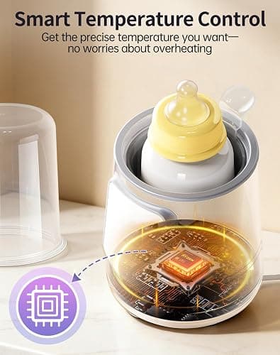 12 in 1 Fast Baby Bottle Warmer with Even Heating No Hot Spots, Night Mode, Sterili-zing, Constant Temp Milk Warmer for Breastmilk & Formula, Fits All Bottles Grey thumbnail 7
