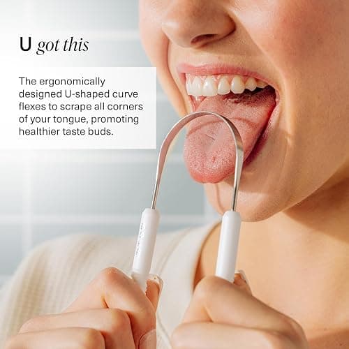 Boka Tongue Scraper for Adults & Kids with Case - Stainless Steel Tongue Cleaner w/Linen Travel Pouch - Scrubber to Remove Tongue Buildup and Freshens Breath (Pack of 1) thumbnail 4
