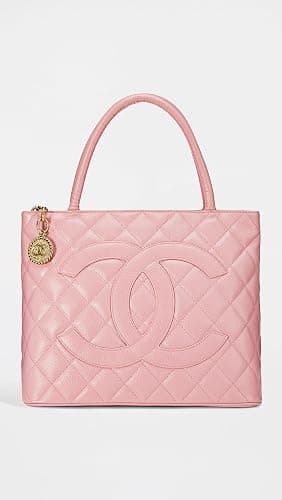 WHAT GOES AROUND COMES AROUND Women's Pre-Loved Chanel Pink Caviar Medallion Tote thumbnail 2