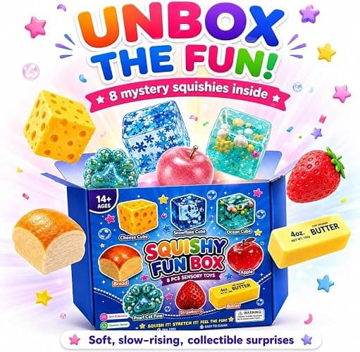 Squishy Box Mystery Set (#A) | 8 Pcs Squishies, Soft Squeeze Fidget Toys, Malt Sugar Blind Box, Fun Gift for Kids Teens and Adults thumbnail 5