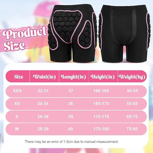 Lewtemi 3 Set Protective 3D Padded Hip EVA Short Pants Knee Pads Elbow Set Winter Protection Hip Pads Thick Non Slip Knee Sleeve Elbow Guard for Men Women Kid Ski Ice Skating thumbnail 2