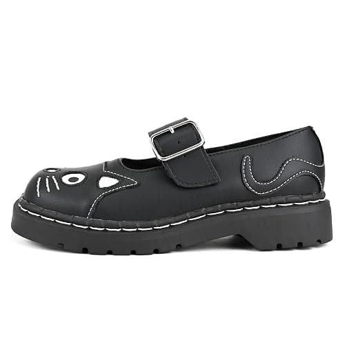 T.U.K. Anarchic Mary Jane Kitty- Premium Leather - Kitty Detailing with Buckle Strap - Women's Kitty Shoes thumbnail 3