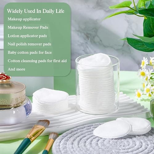Maxcheck 600 Pcs Cotton Rounds Bulk Exfoliating Rounds for Face Makeup Remover Cotton Facial Pads for Face Makeup Removal Toner Pads thumbnail 7