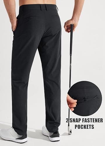 Libin Mens Golf Pants Stretch Work Dress Pants 30"/32"/34" Quick Dry Lightweight Casual Comfy Trousers with Pockets thumbnail 4