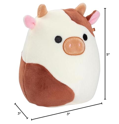 Squishmallows Original 5-Inch Ronnie The Brown Cow - Official Jazwares Plush - Collectible Soft & Squishy Mini Stuffed Animal Toy - Add to Your Squad - Gift for Kids, Girls & Boys - Brown thumbnail 2