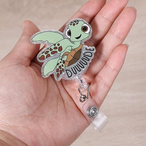 Funny Turtle Nurse Badge Reel, Cute Work Badge Holder with Retractable Clip, Pediatric Badge Buddy, Nursing Student RN LPN CNA MA Medical Worker Teacher Doctor ID Name Badge Clip Accessories thumbnail 4