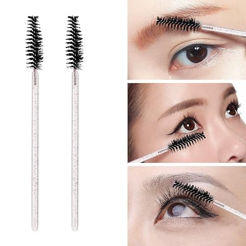 100 Pcs Disposable Mascara Wands - Black Pink thumbnail 2