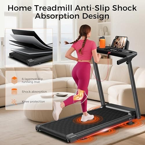 Aiteid Treadmill with Incline,3.0HP Small Treadmills for Home,Portable Electric Treadmill with Handles,Lightweight Walking Pad,Compact Running Treadmills,Walking Pad with Handle,300LBS Capacity thumbnail 6