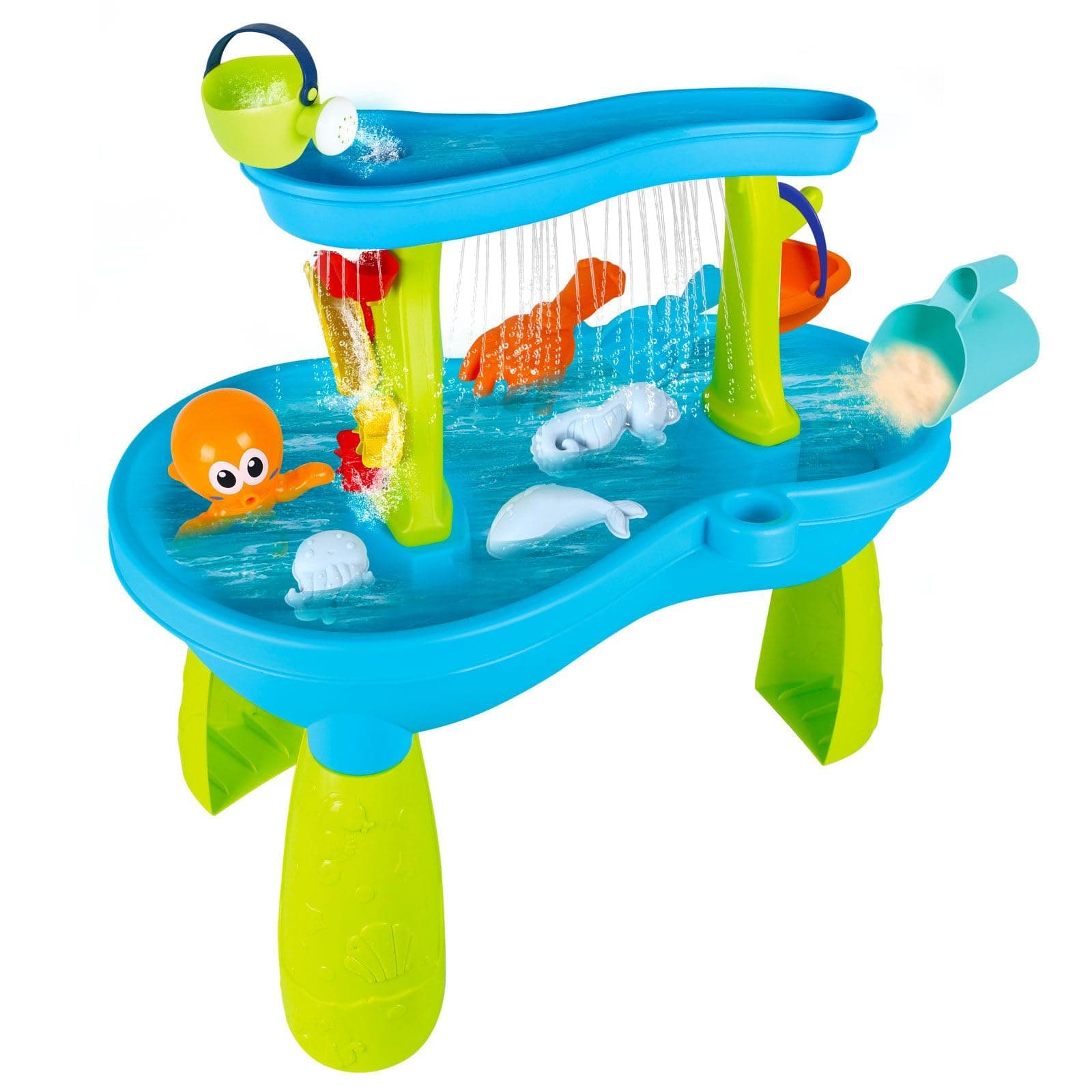 KIDBOT Sand and Water Table,2 Tier Pool Play Toys for Educational Beach Outdoor Activity Summer Backyard Kids Pretend Set - Image 1