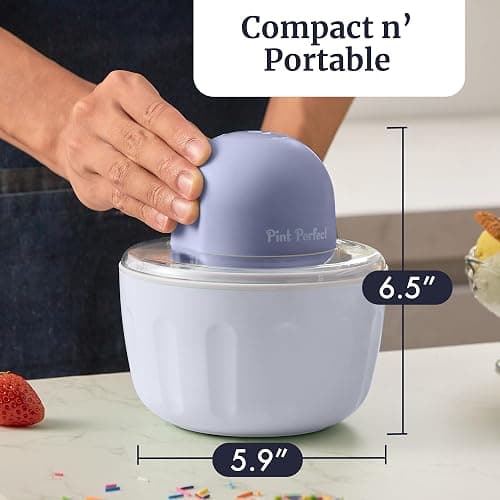 Americana by Elite Pint Perfect™ EIM1205DB Ice Cream Maker, 2 x 1 Pint Capacity Dual Freezing Mugs, Frozen Yogurt, Sorbet, Gelato, Recipes, Periwinkle thumbnail 2