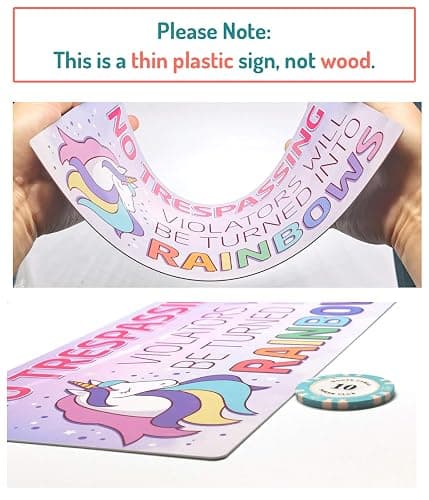 Unicorn Decor for Girls Room, Decorations For Bedroom, 12″x6″ PVC Plastic Decoration Hanging Sign, High Precision Printing, Water Proof thumbnail 4