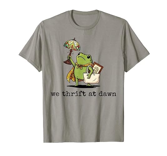 We Thrift At Dawn Thrifting Frog Lover Graphic Collector T-Shirt - Image 1